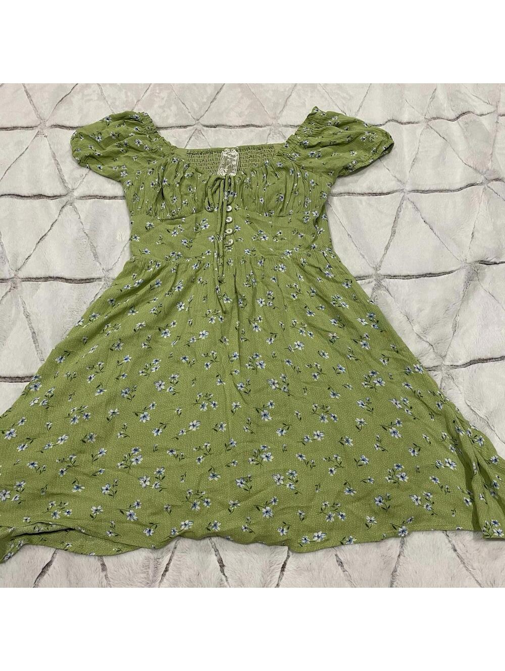 Sadie & Sage Romantic Womens California Girl Mini Dress S Floral Rayon Polyester